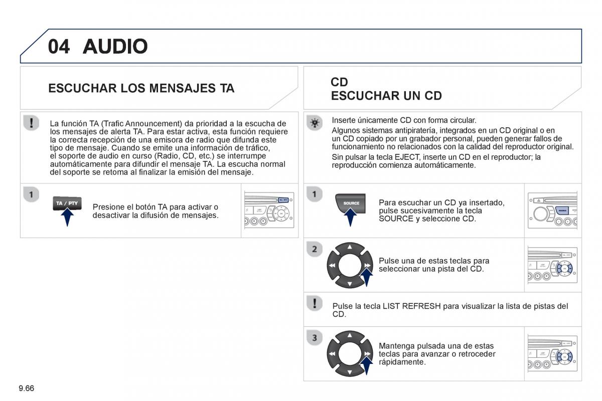 Peugeot 807 manual del propietario / page 206