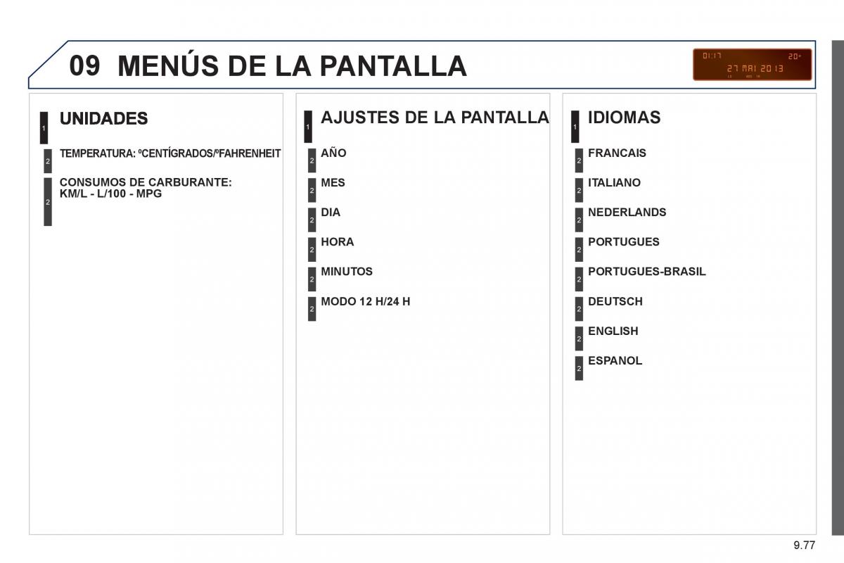 Peugeot 807 manual del propietario / page 217