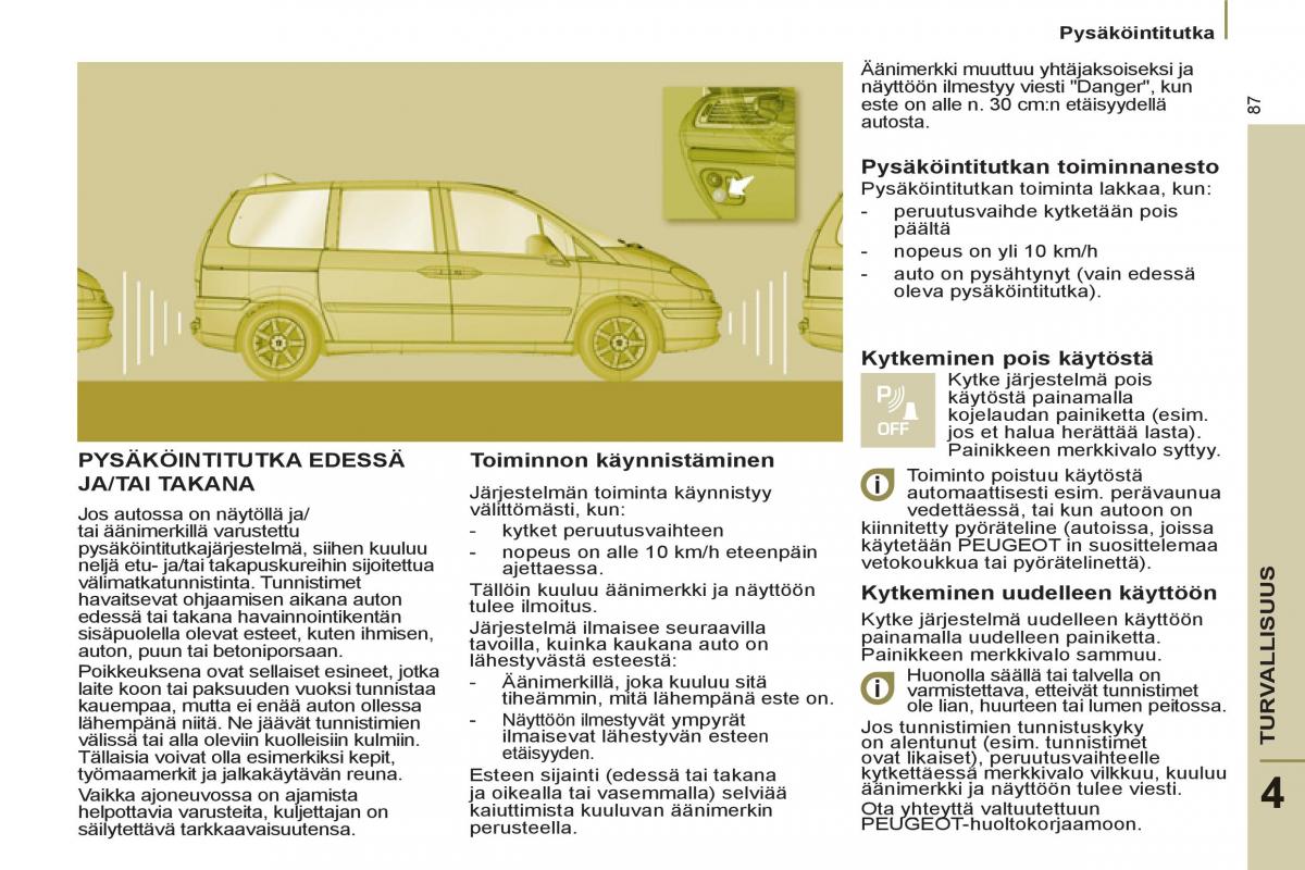 Peugeot 807 omistajan kasikirja / page 89