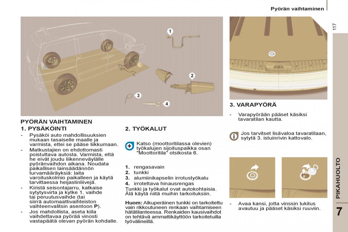 Peugeot 807 omistajan kasikirja / page 119