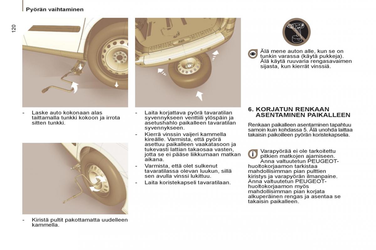 Peugeot 807 omistajan kasikirja / page 122