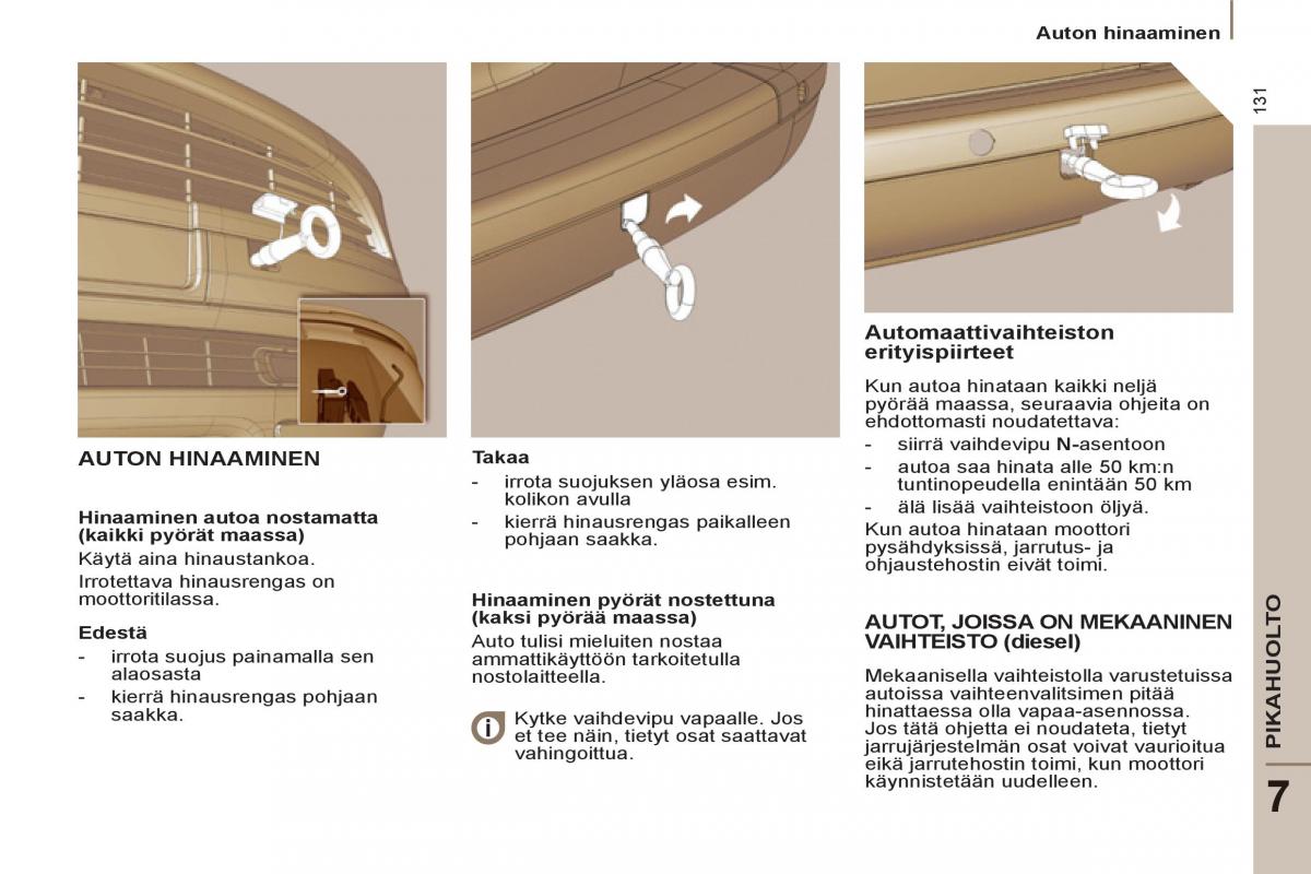 Peugeot 807 omistajan kasikirja / page 133