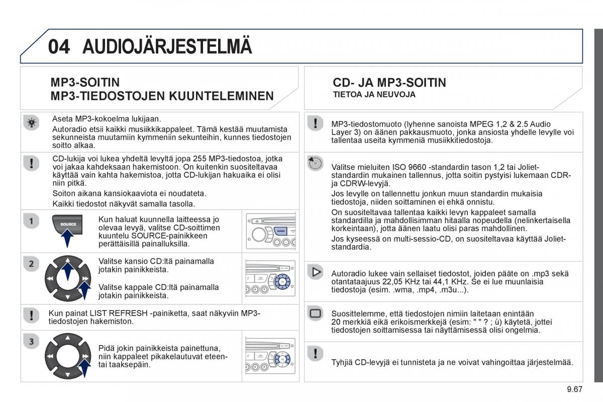 Peugeot 807 omistajan kasikirja / page 207