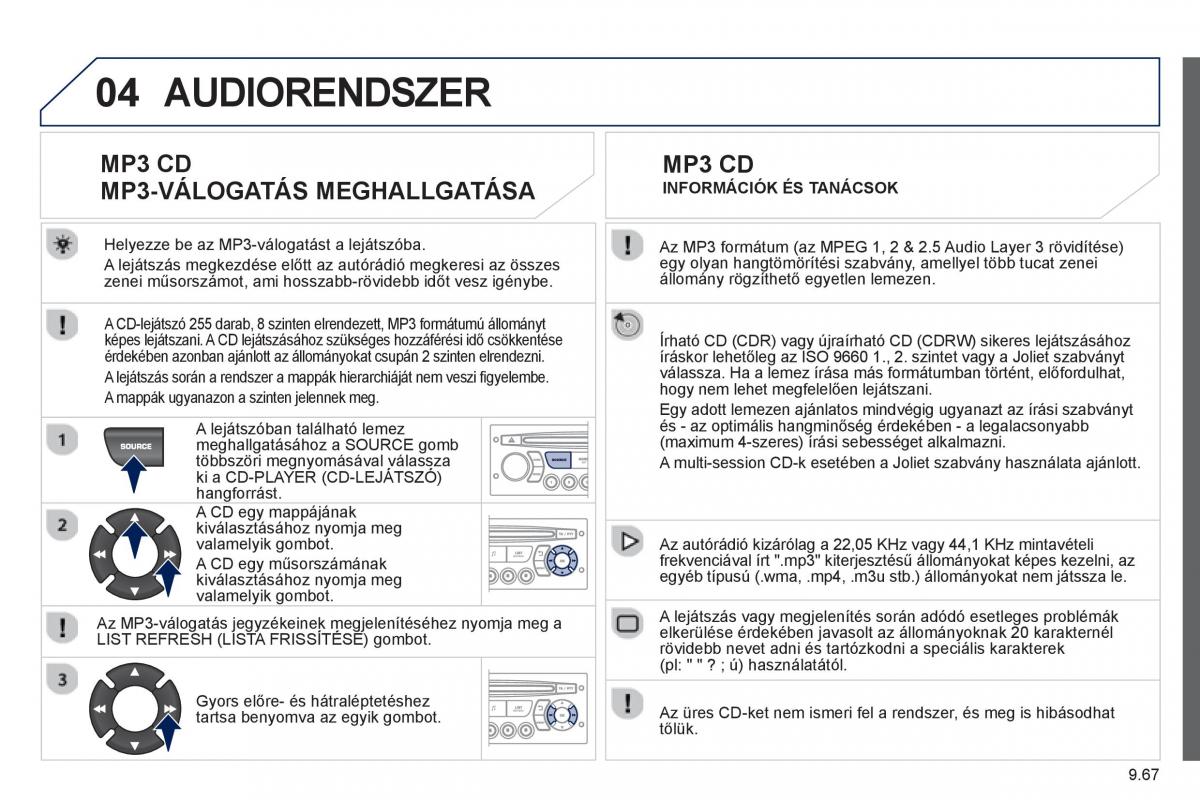 Peugeot 807 Kezelesi utmutato / page 207