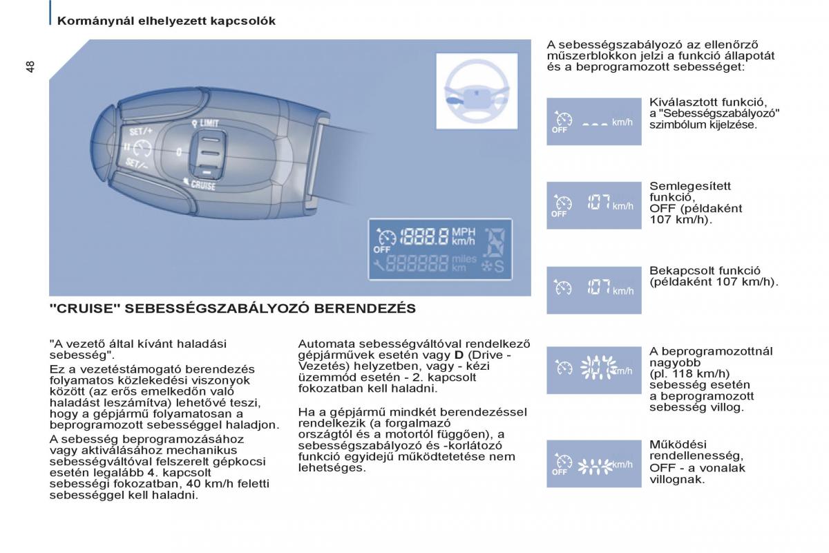 Peugeot 807 Kezelesi utmutato / page 50