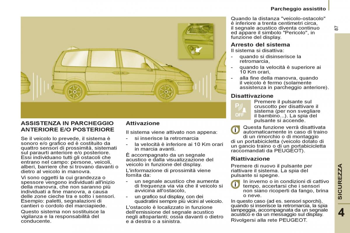 Peugeot 807 manuale del proprietario / page 89