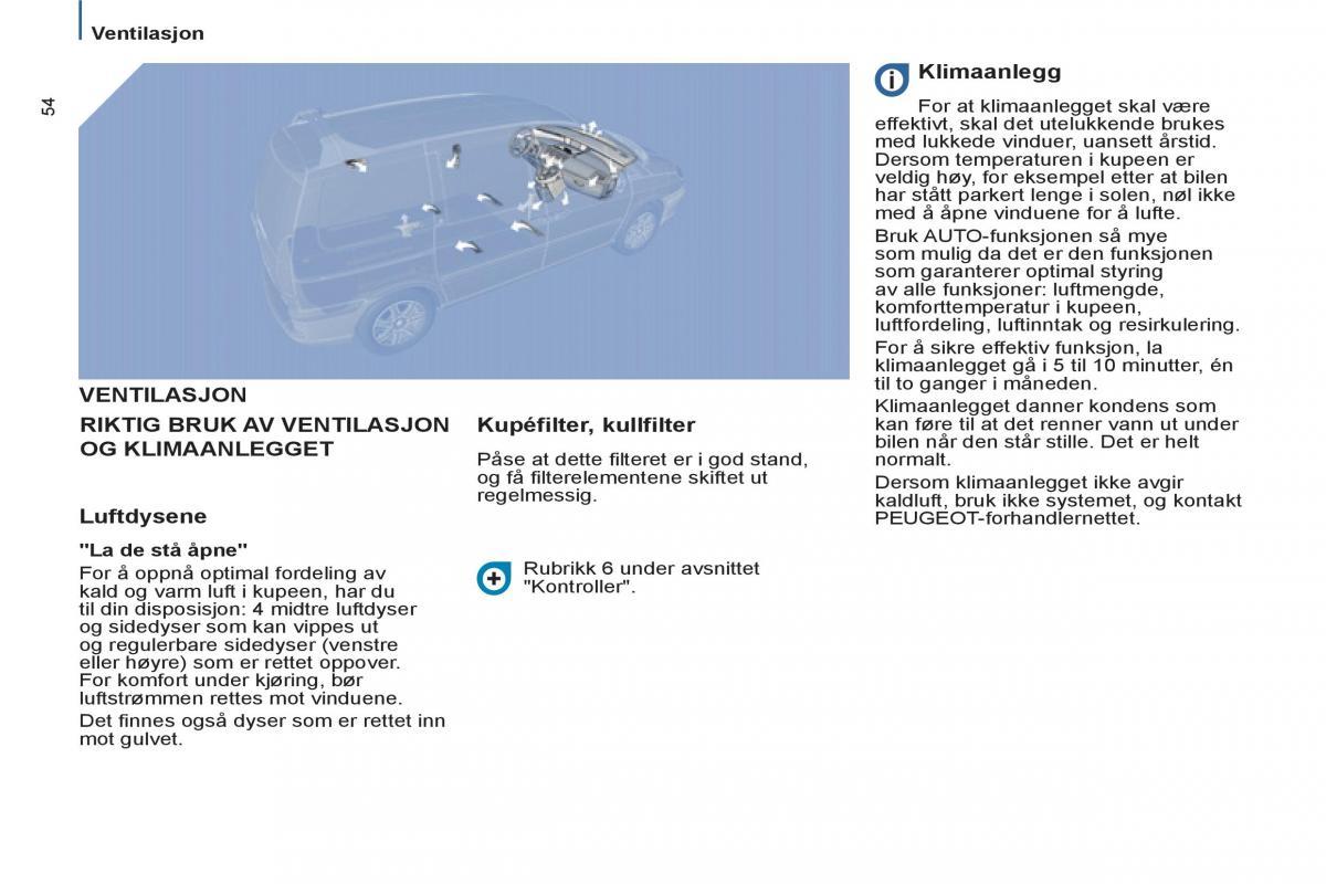 Peugeot 807 bruksanvisningen / page 56