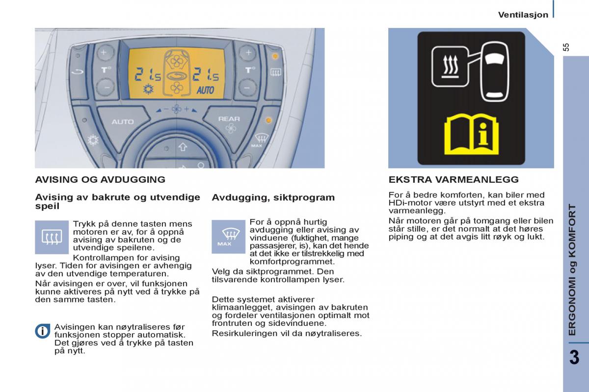 Peugeot 807 bruksanvisningen / page 57