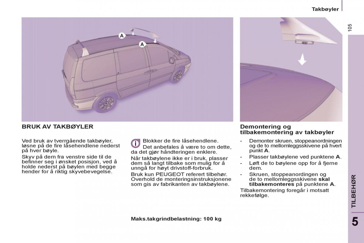 Peugeot 807 bruksanvisningen / page 107