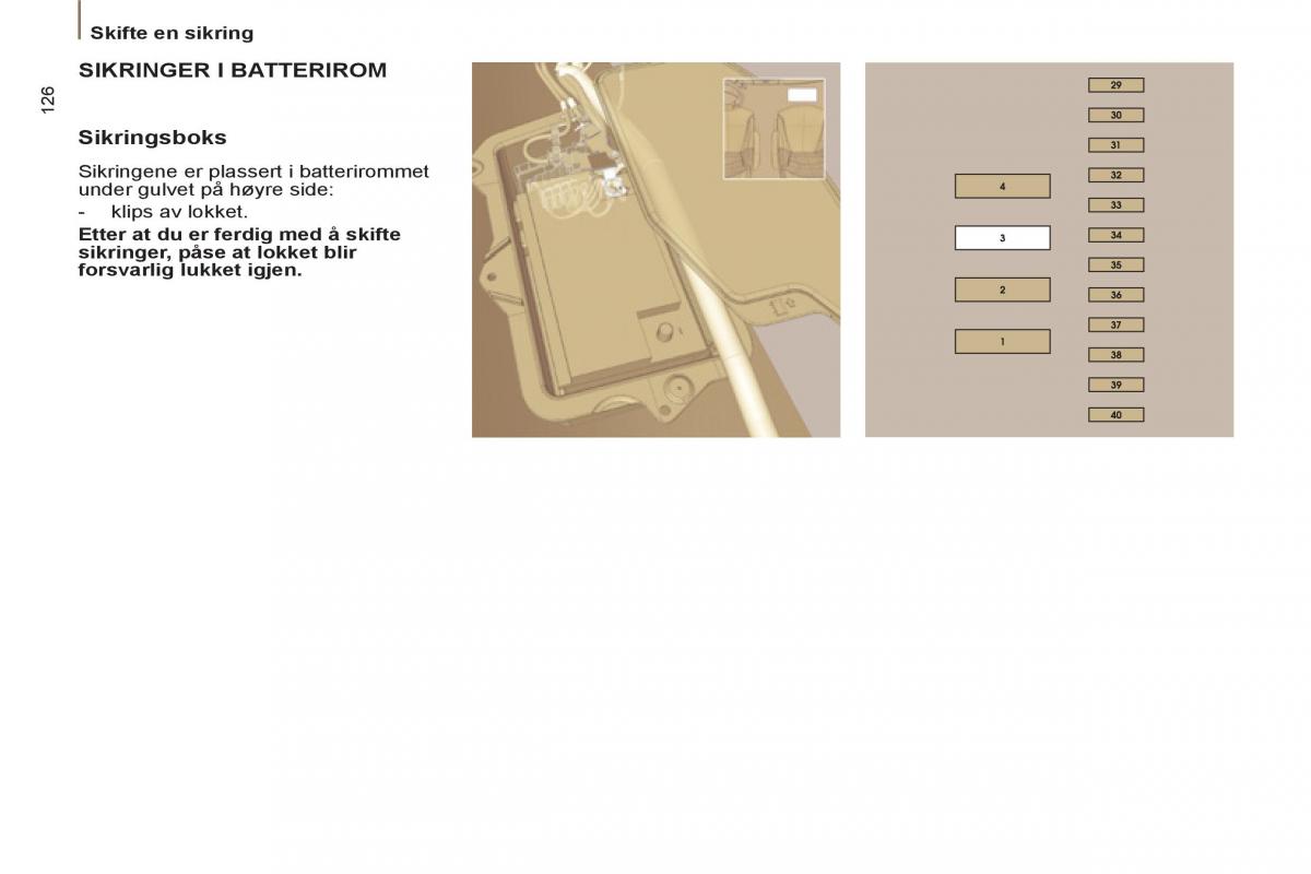 Peugeot 807 bruksanvisningen / page 128