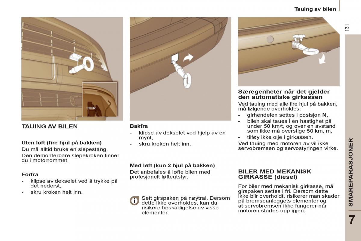 Peugeot 807 bruksanvisningen / page 133