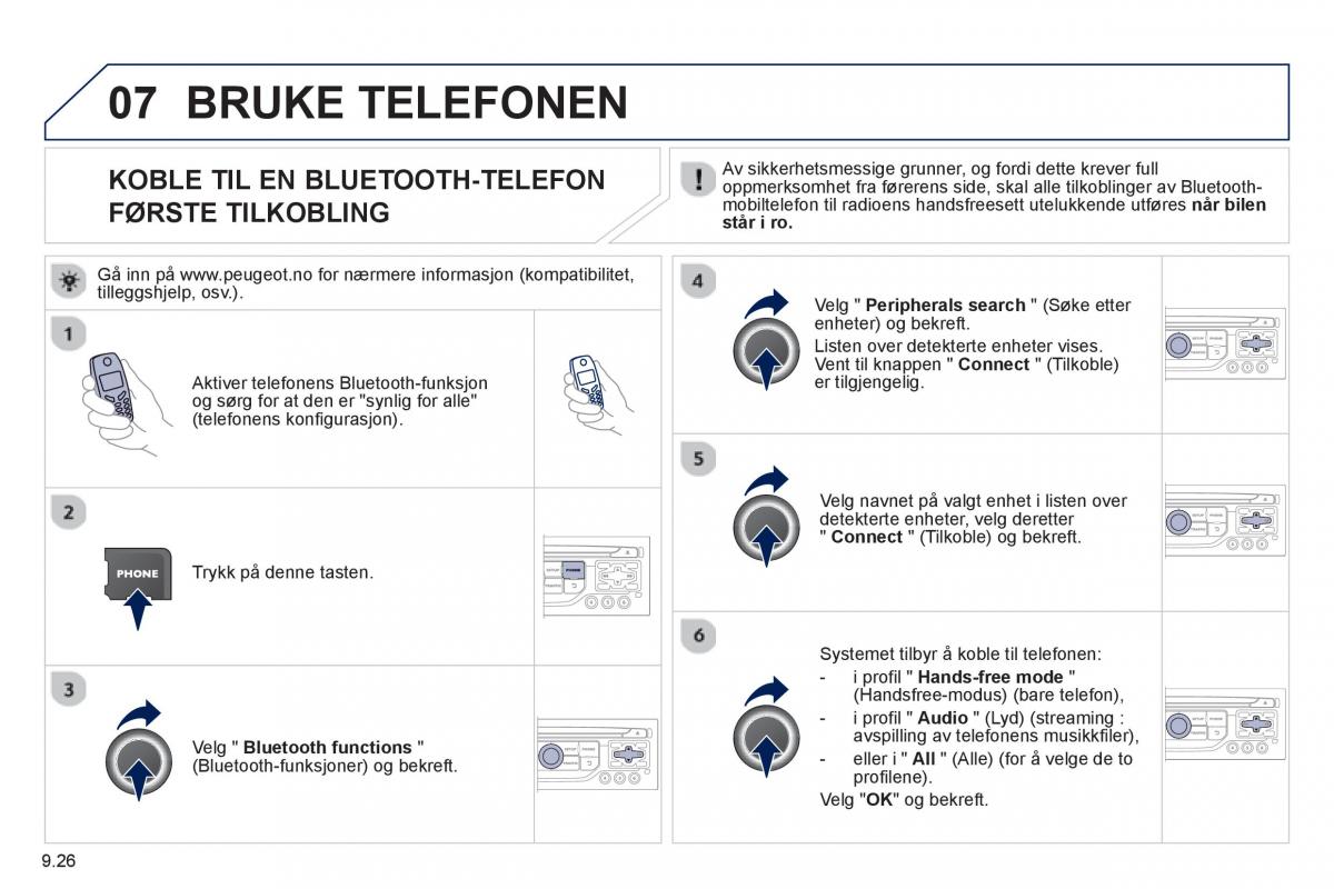 Peugeot 807 bruksanvisningen / page 166