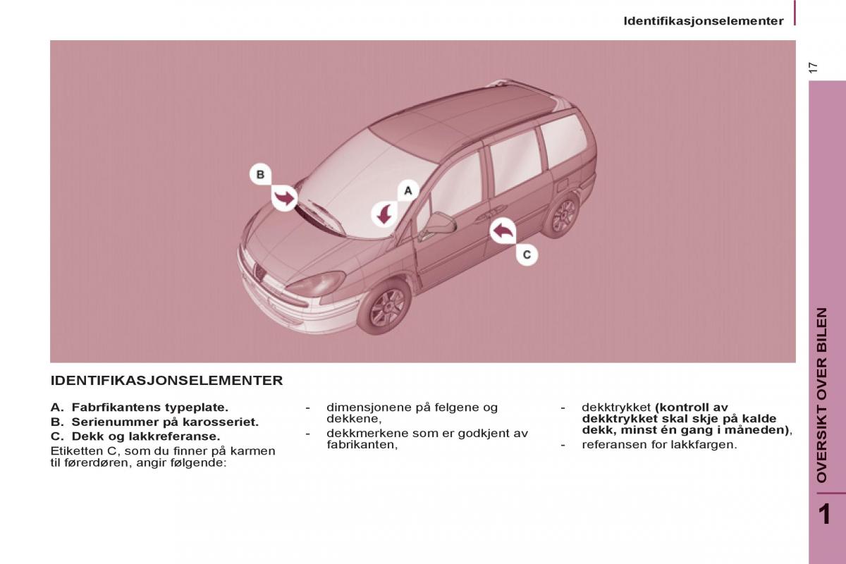 Peugeot 807 bruksanvisningen / page 19