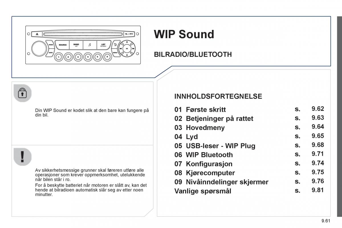 Peugeot 807 bruksanvisningen / page 201