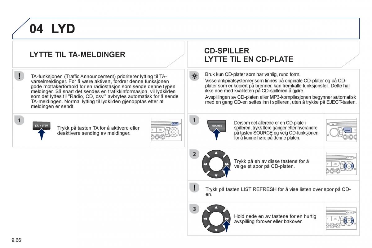 Peugeot 807 bruksanvisningen / page 206