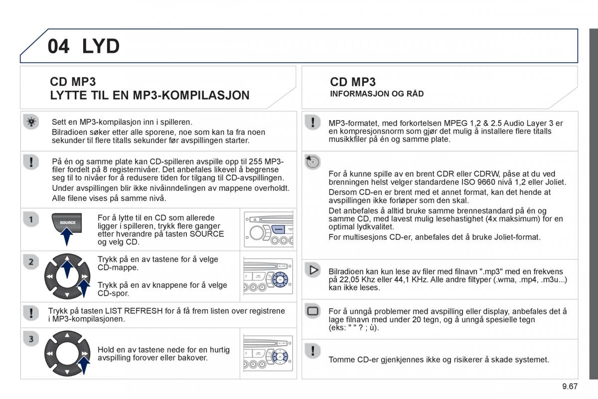 Peugeot 807 bruksanvisningen / page 207