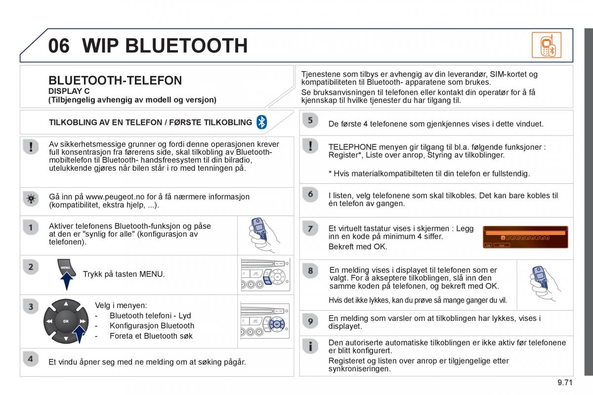 Peugeot 807 bruksanvisningen / page 211