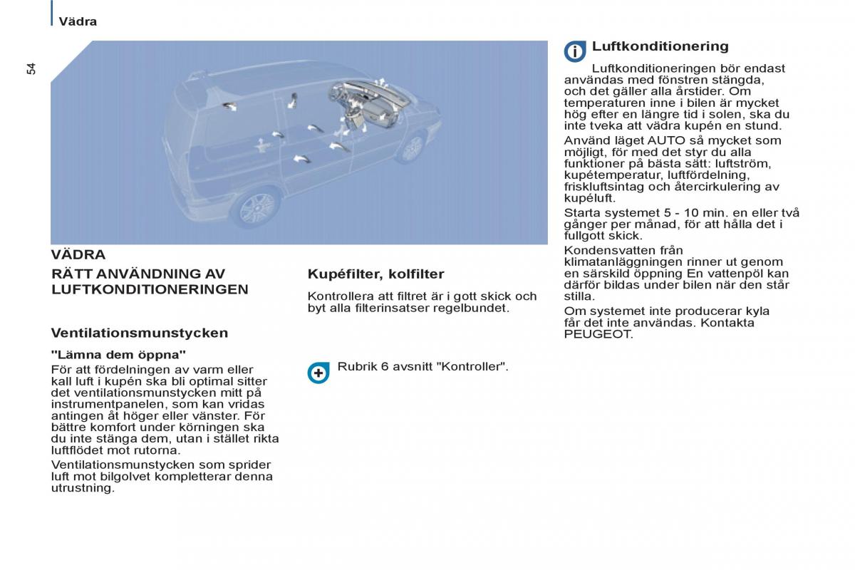 Peugeot 807 instruktionsbok / page 56