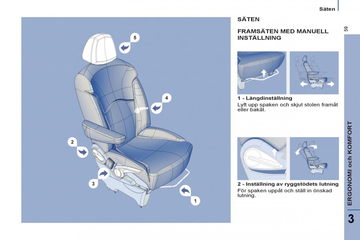 Peugeot 807 instruktionsbok / page 61