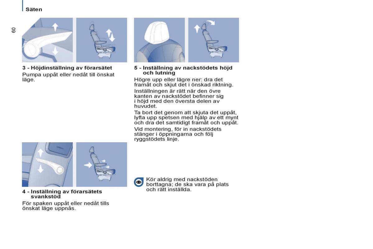 Peugeot 807 instruktionsbok / page 62