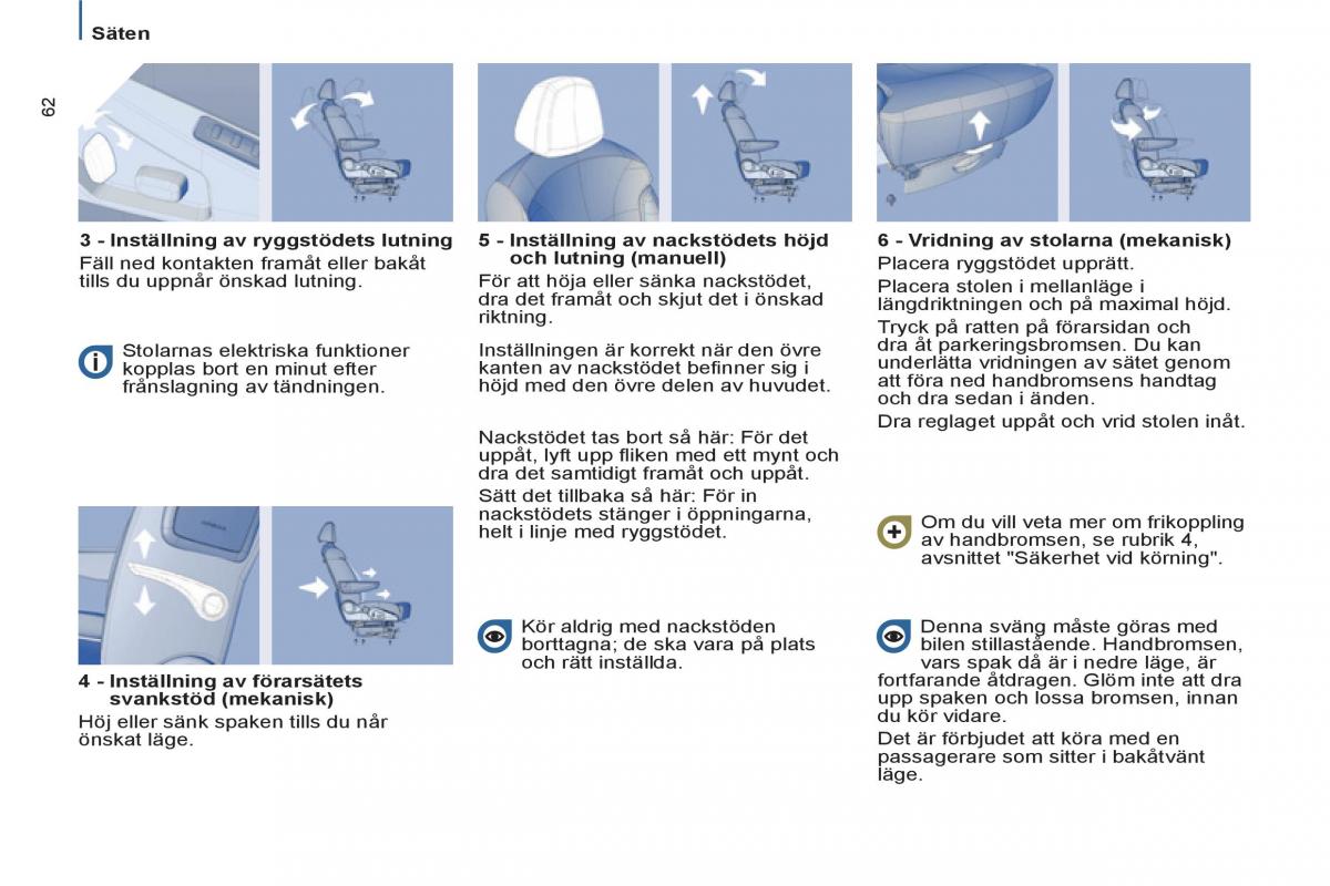 Peugeot 807 instruktionsbok / page 64