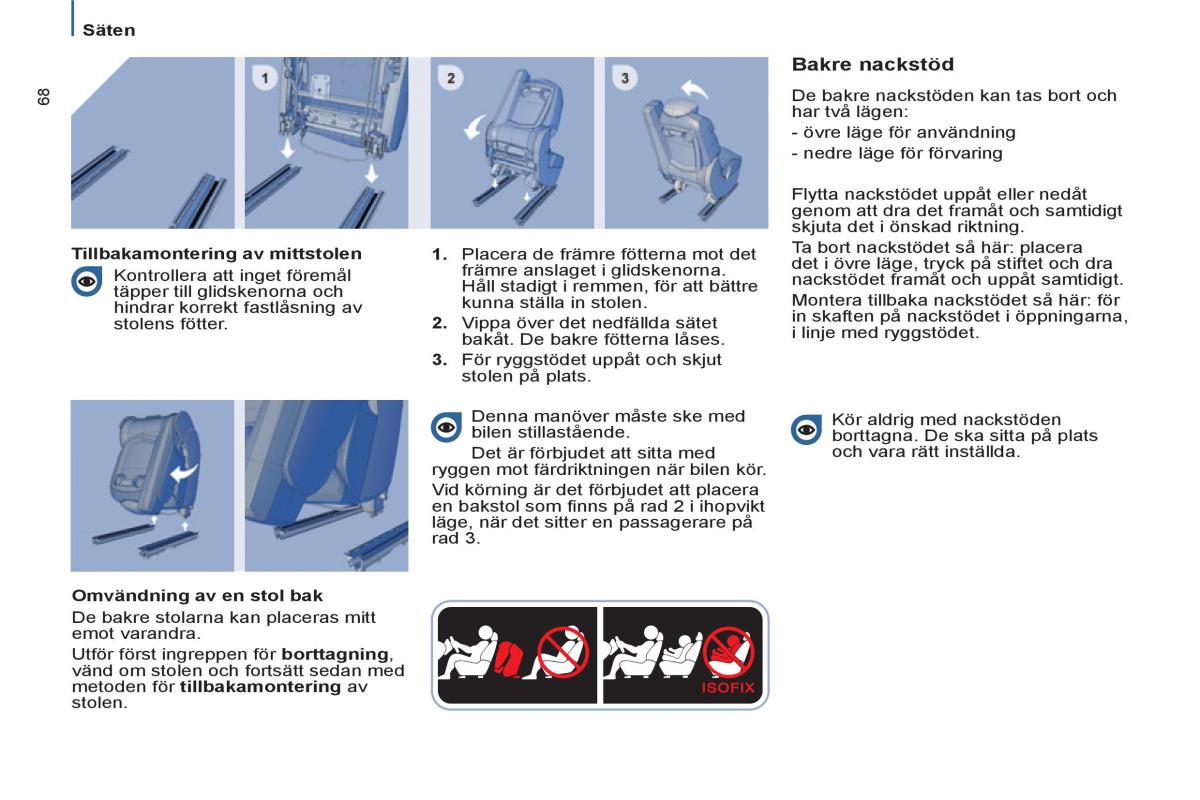 Peugeot 807 instruktionsbok / page 70