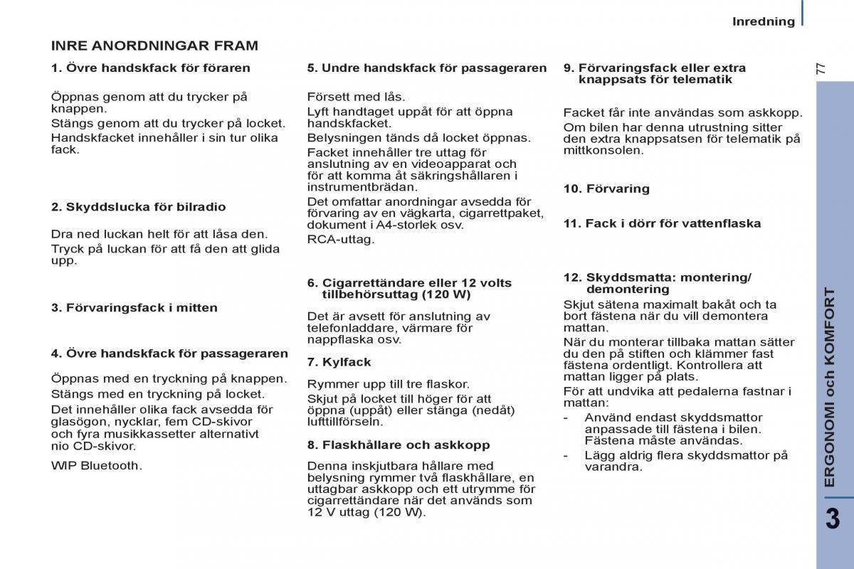 Peugeot 807 instruktionsbok / page 79