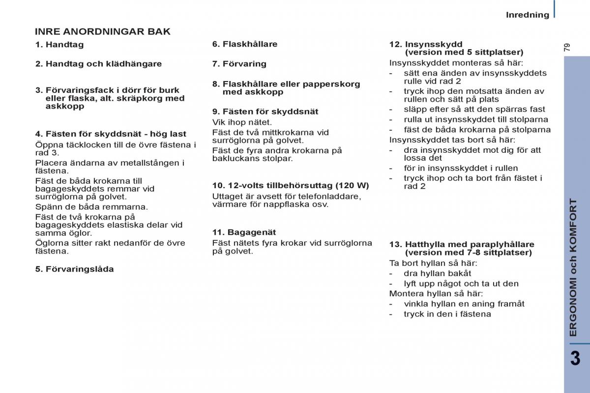 Peugeot 807 instruktionsbok / page 81