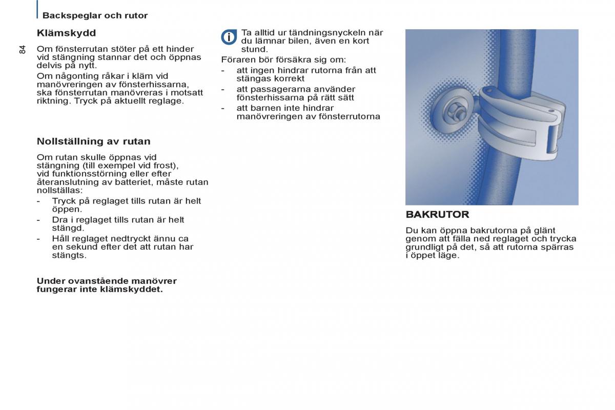 Peugeot 807 instruktionsbok / page 86