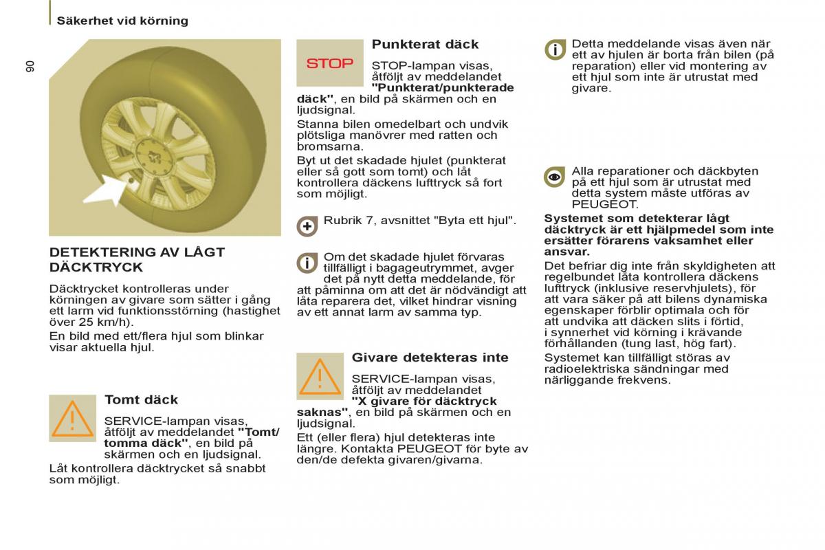 Peugeot 807 instruktionsbok / page 92