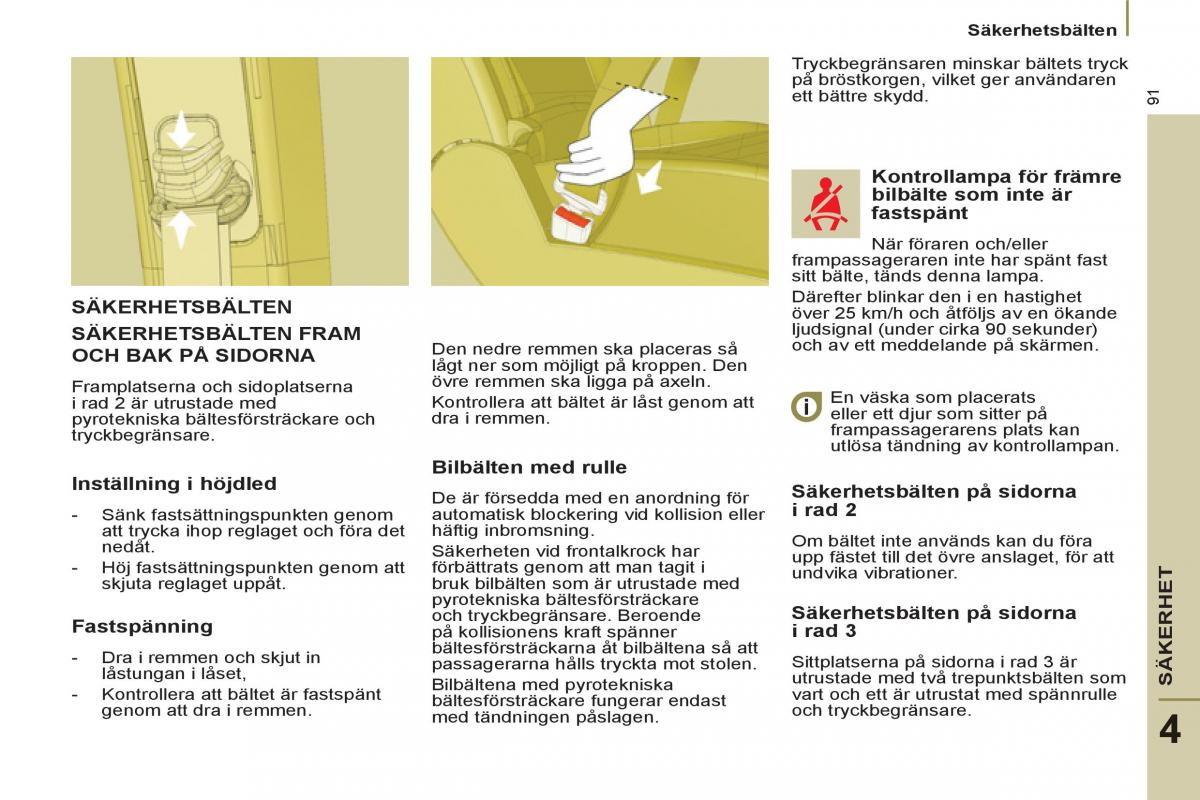 Peugeot 807 instruktionsbok / page 93