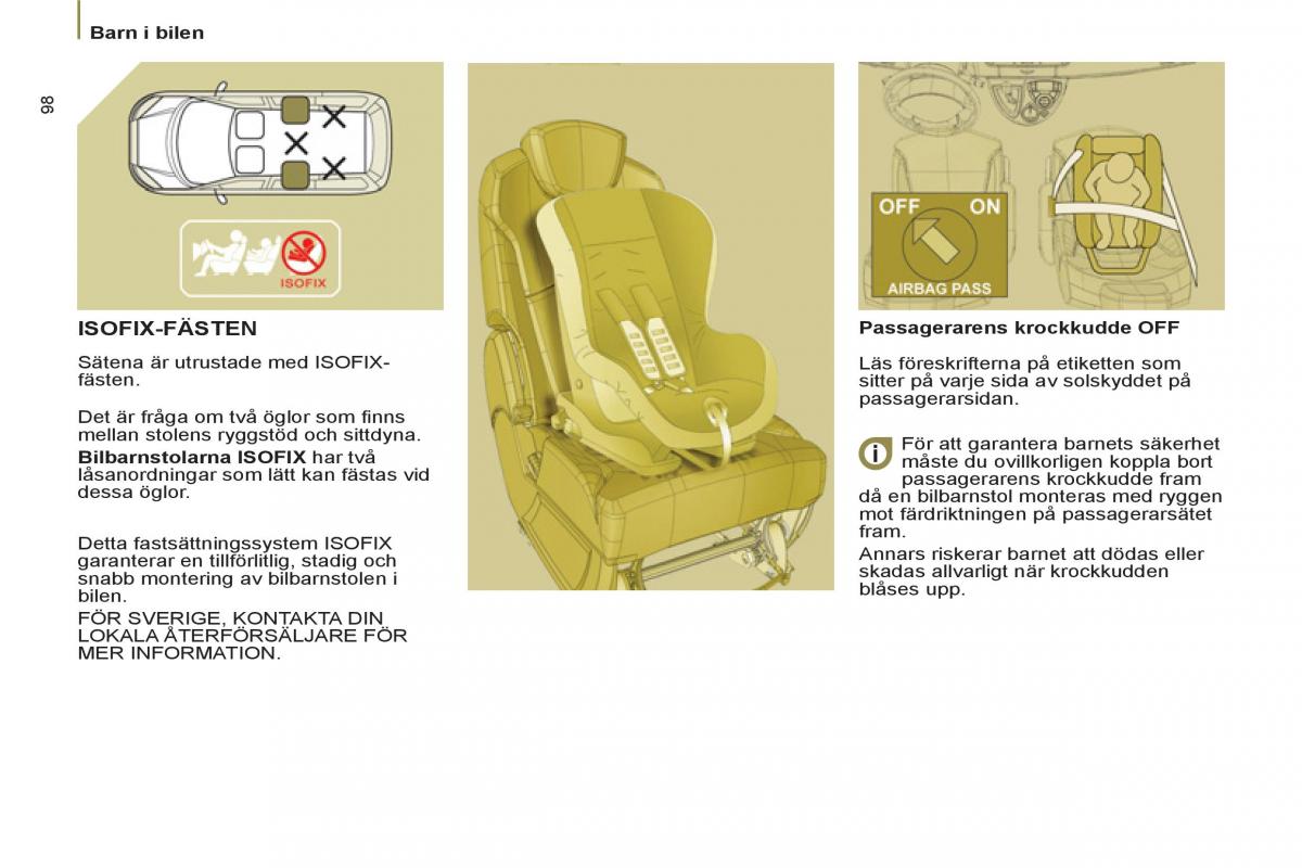 Peugeot 807 instruktionsbok / page 100