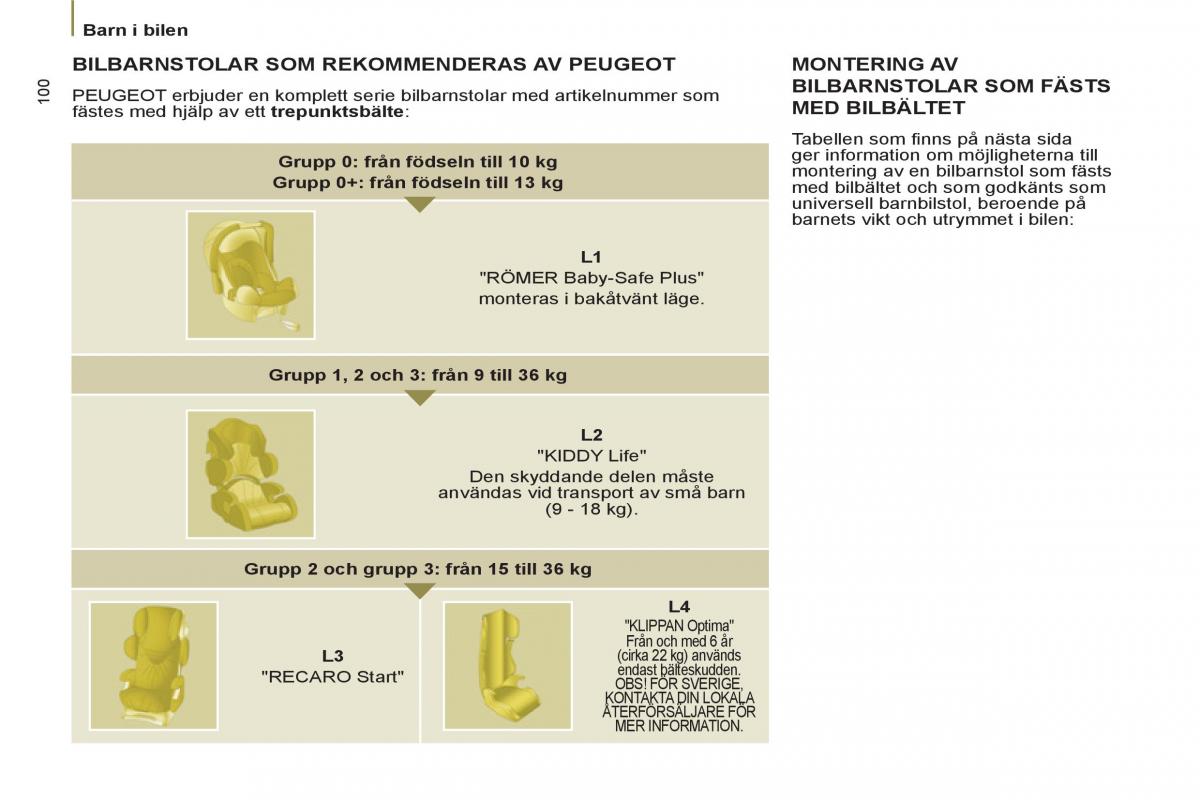 Peugeot 807 instruktionsbok / page 102