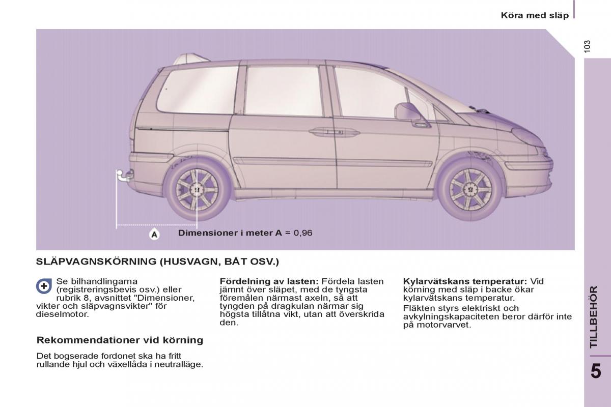 Peugeot 807 instruktionsbok / page 105