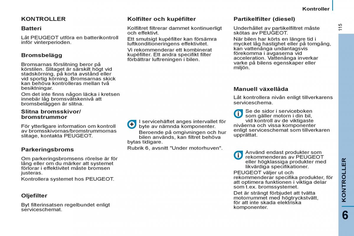 Peugeot 807 instruktionsbok / page 117