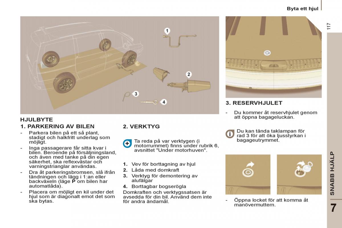 Peugeot 807 instruktionsbok / page 119