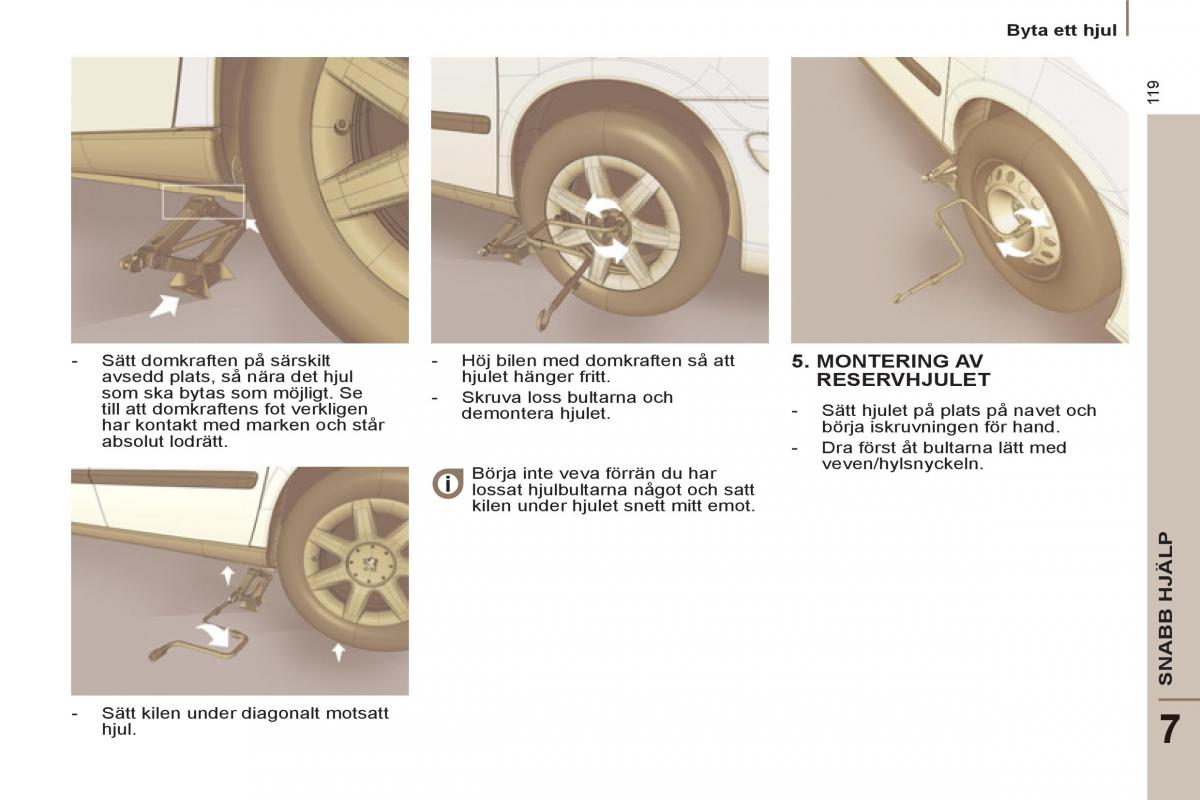 Peugeot 807 instruktionsbok / page 121