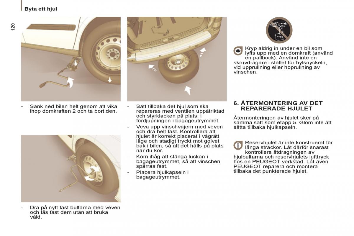 Peugeot 807 instruktionsbok / page 122