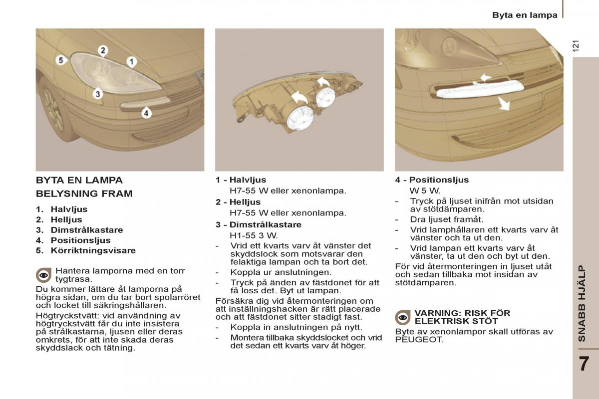 Peugeot 807 instruktionsbok / page 123