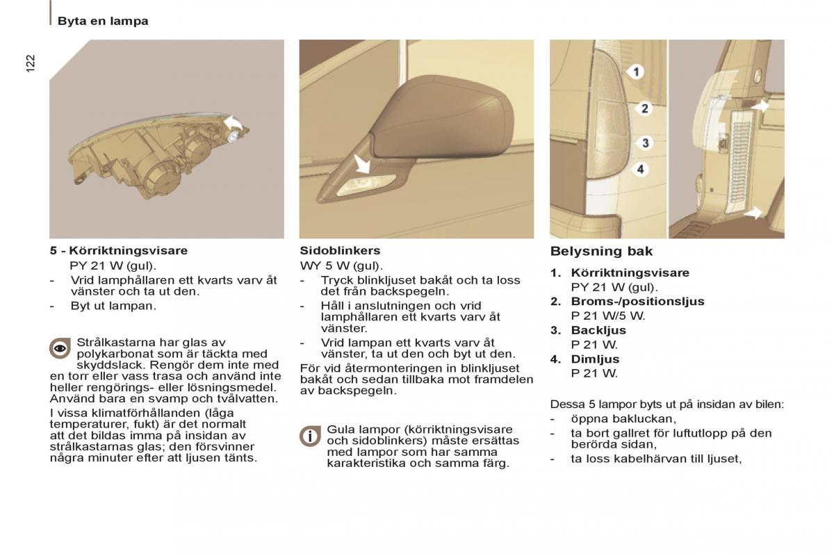 Peugeot 807 instruktionsbok / page 124