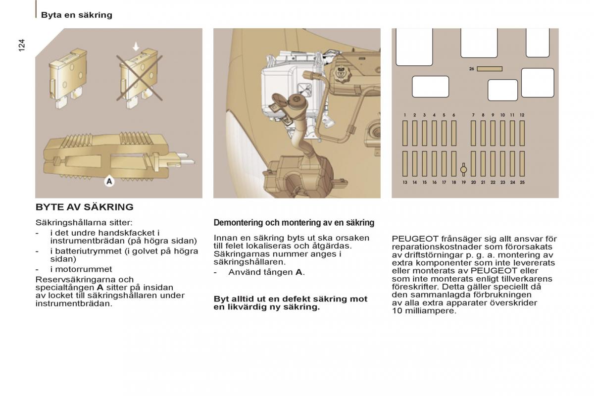 Peugeot 807 instruktionsbok / page 126