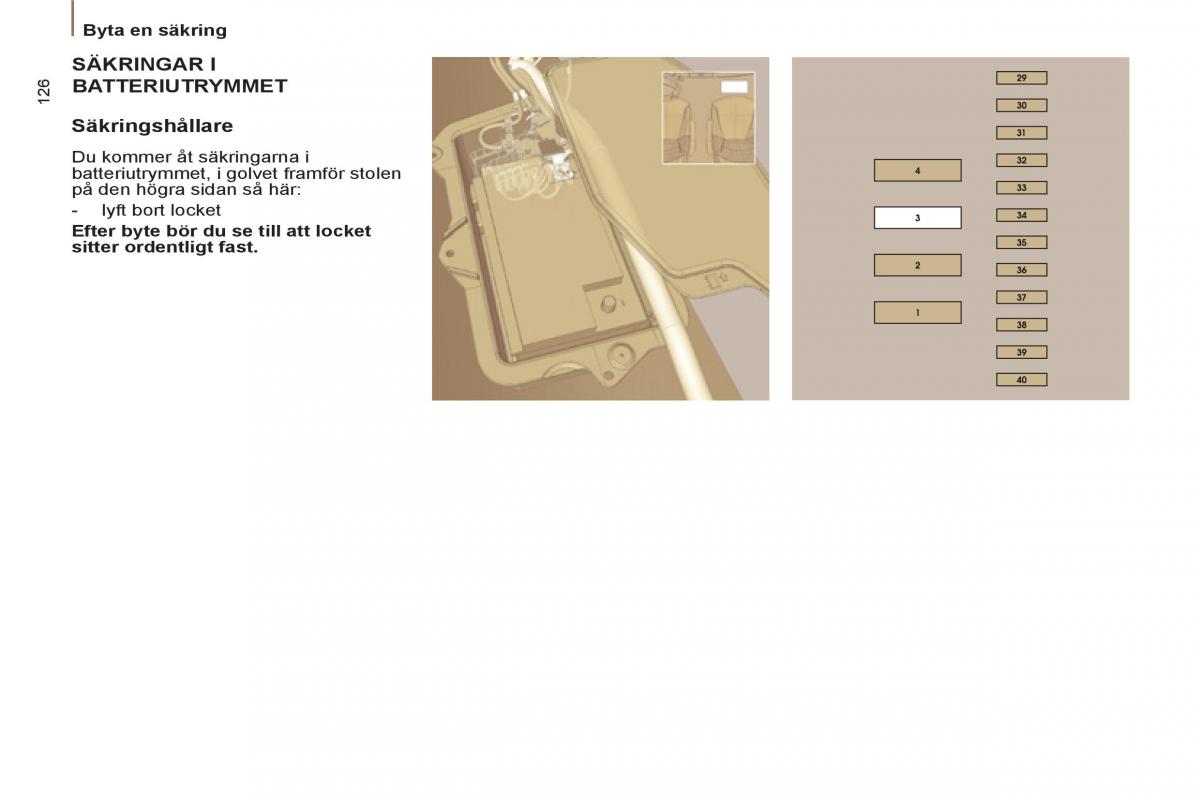 Peugeot 807 instruktionsbok / page 128