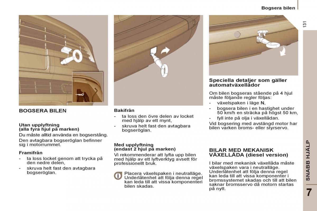 Peugeot 807 instruktionsbok / page 133