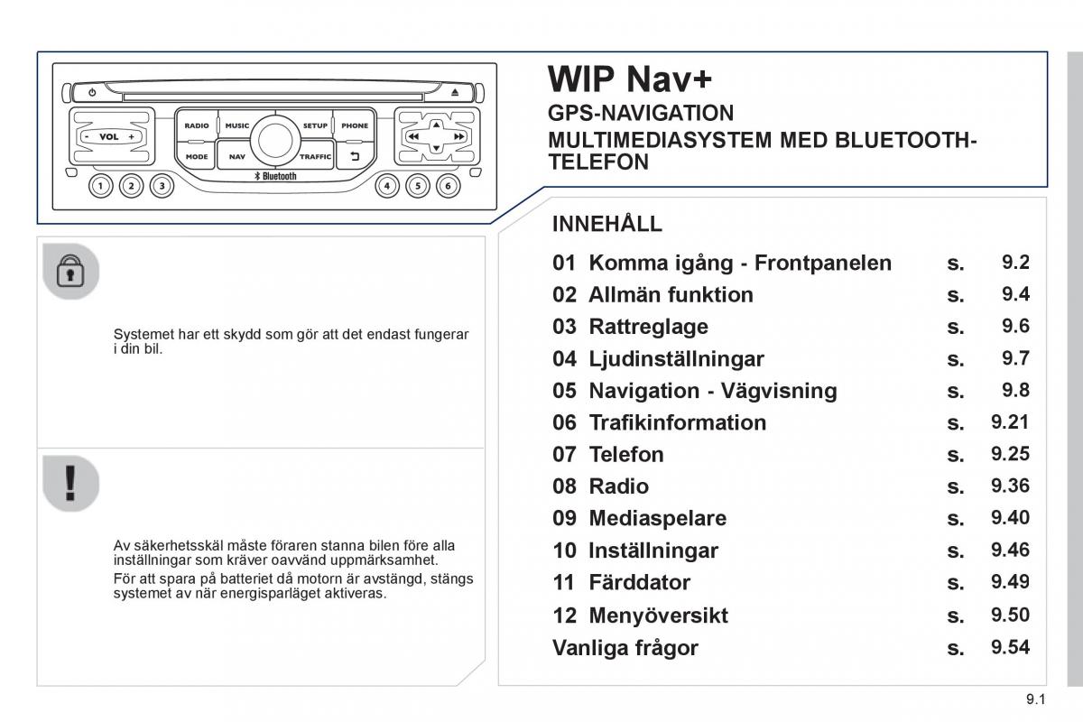 Peugeot 807 instruktionsbok / page 141