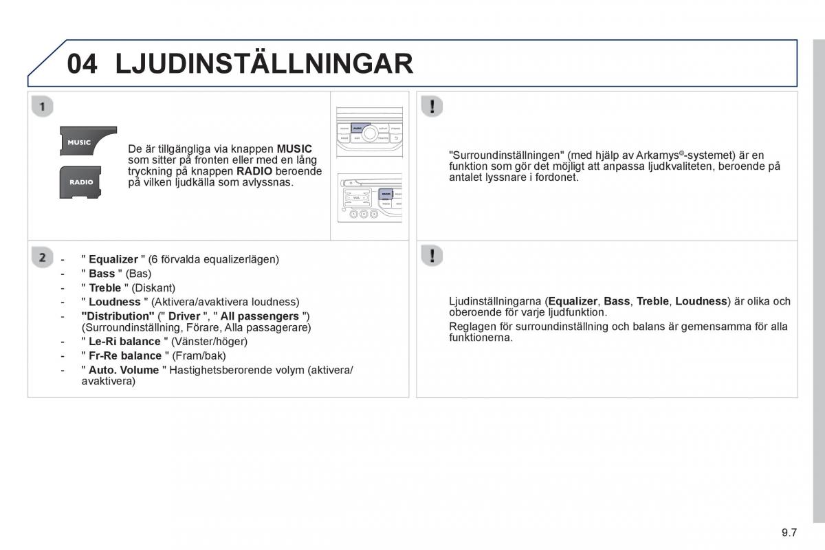 Peugeot 807 instruktionsbok / page 147