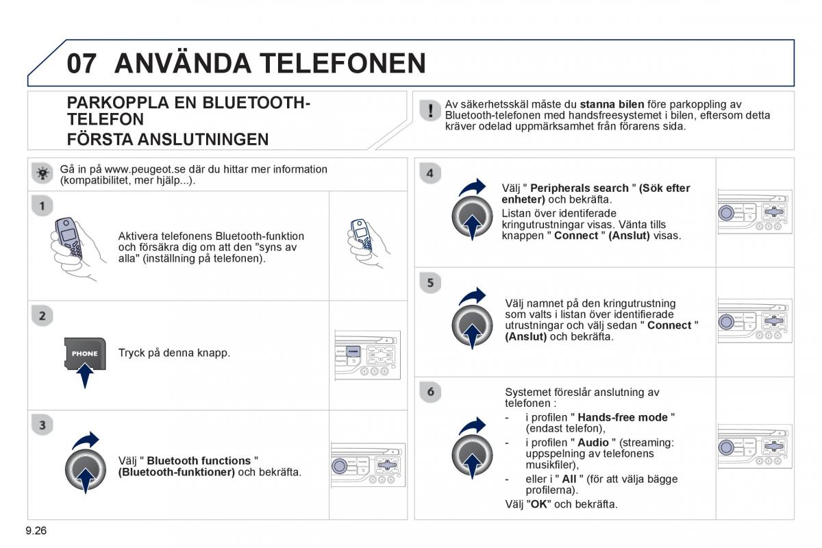 Peugeot 807 instruktionsbok / page 166