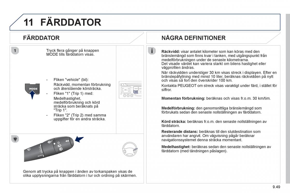 Peugeot 807 instruktionsbok / page 189