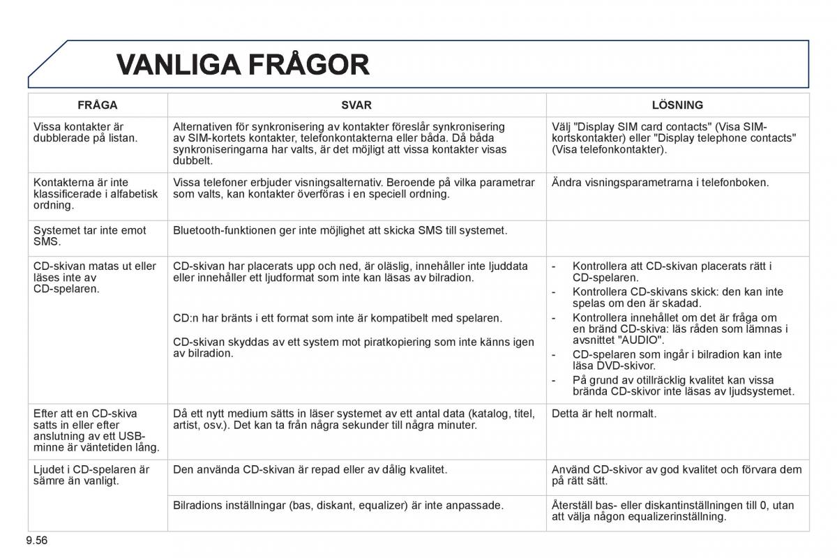 Peugeot 807 instruktionsbok / page 196