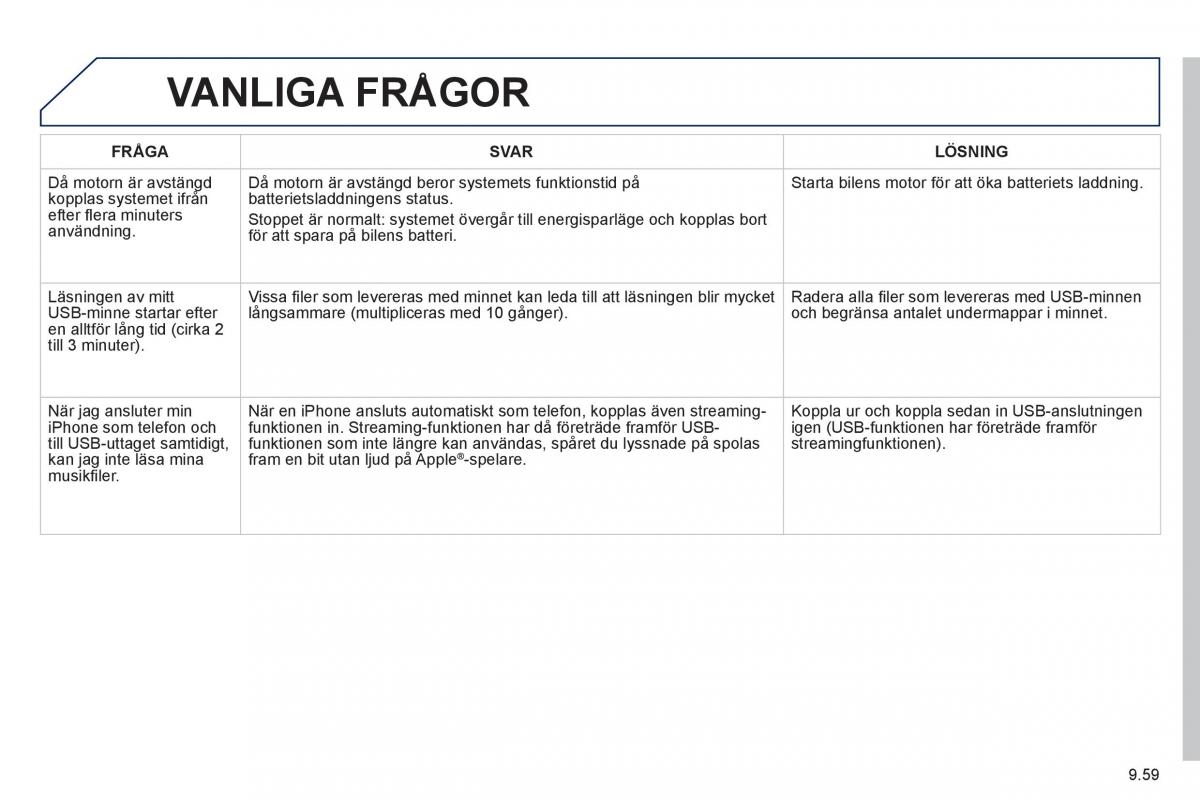 Peugeot 807 instruktionsbok / page 199