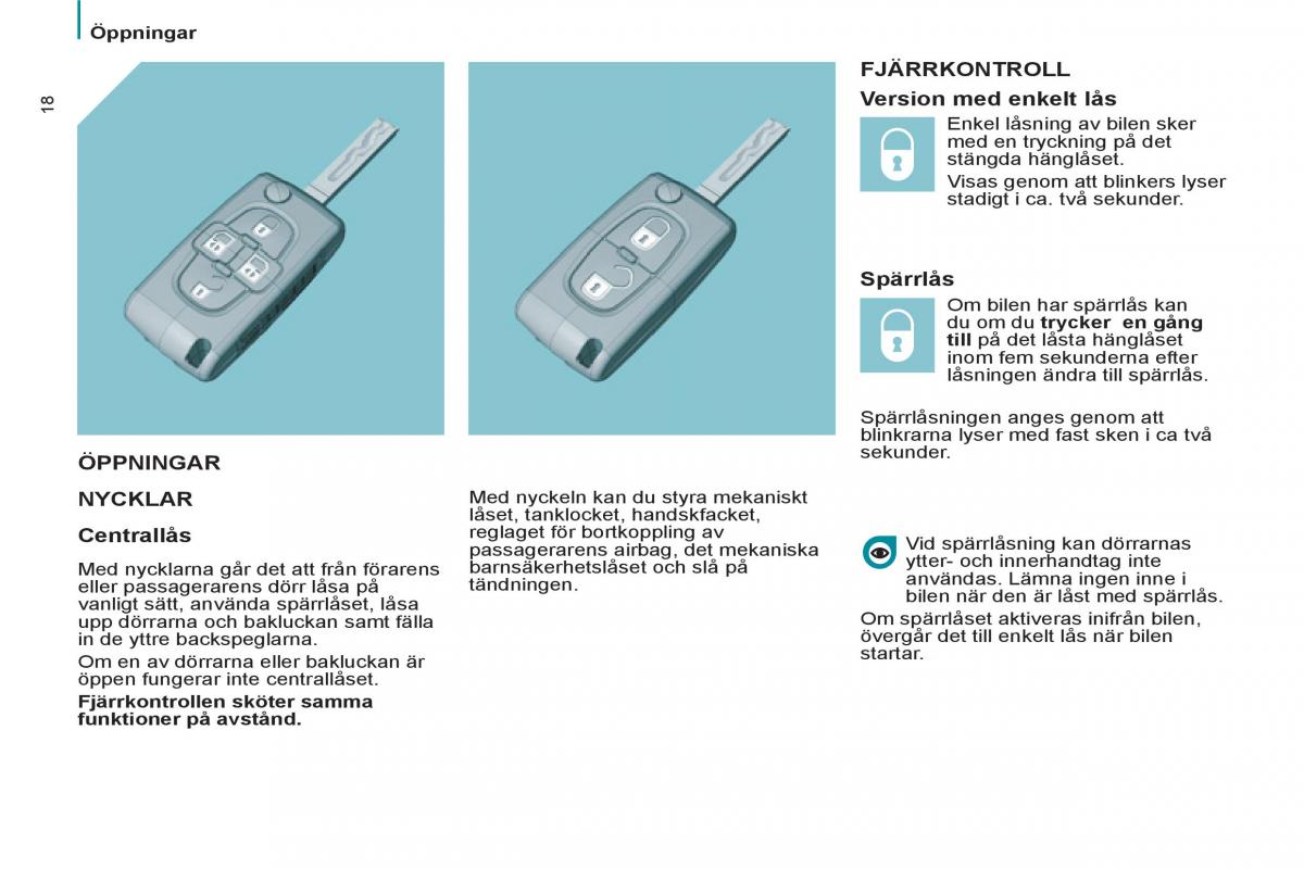 Peugeot 807 instruktionsbok / page 20